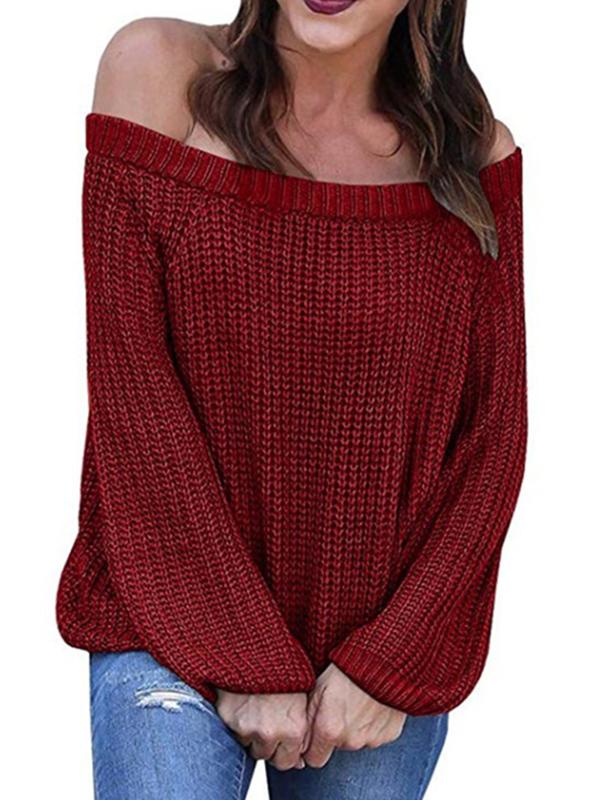 Autumn Winter Off Shoulder Woman Sexy Sweaters