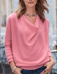 Fashion Pure Heaps Collar Long sleeve Knit T-Shirts