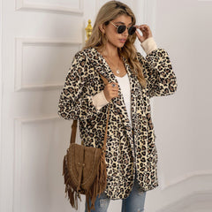 Fashion leopard print plush coats