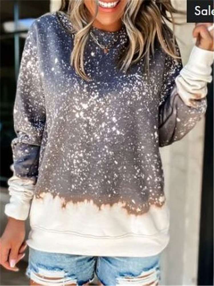 Fashion Casual Print Round neck Long sleeve Sweatshirts