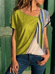 Colorful stripes with contrasting collars  T-shirts