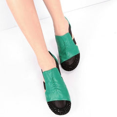 Casual Flat Heel Summer Artificial Leather Flat For Woman