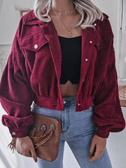 Casual fashion women Turn down neck short jackets