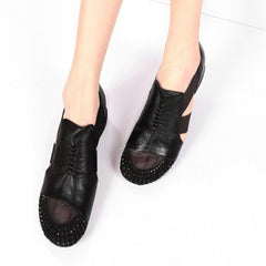 Casual Flat Heel Summer Artificial Leather Flat For Woman