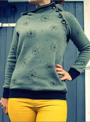 Fashion Print Stand collar Thicken Long sleeve Hoodies Sweatshirts