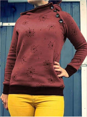 Fashion Print Stand collar Thicken Long sleeve Hoodies Sweatshirts