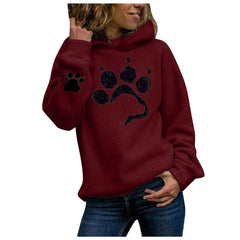 Fashion Paw print Long sleeve Hoodies Sweatshirts