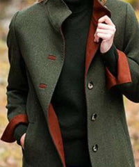 Fashion Pure Stand collar Long sleeve Fastener Coats