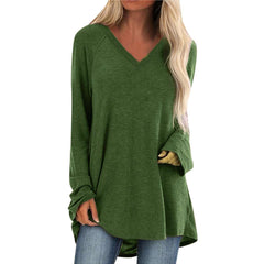 Casual Plus Pure V eck Long sleeve T-Shirts
