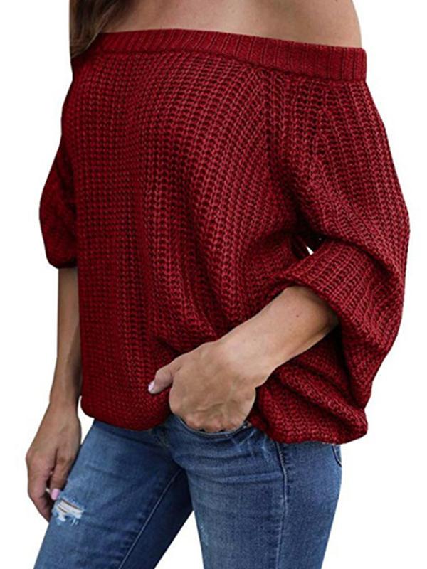 Autumn Winter Off Shoulder Woman Sexy Sweaters