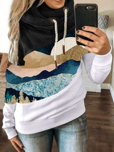 Fashion Print Long sleeve Hoodies Sweatshirts