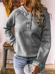 Casual Pure Gored Long sleeve Fastener Hoodies Sweatshirts