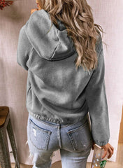 Casual Pure Gored Long sleeve Fastener Hoodies Sweatshirts