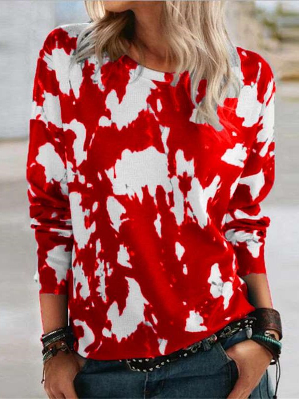 Fashion Print Round neck Long sleeve T-Shirts