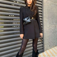 Fashion Pure Lapel Long sleeve Blazer Coats