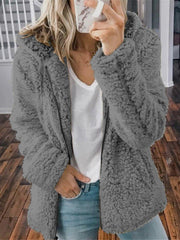 Casual Long Sleeve Cotton-Blend Solid Outerwear Coats