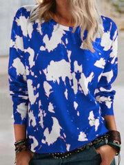 Fashion Casual Print Round neck Long sleeve T-Shirts