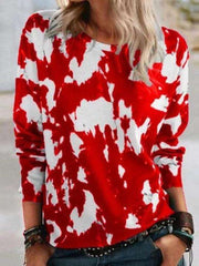 Fashion Casual Print Round neck Long sleeve T-Shirts