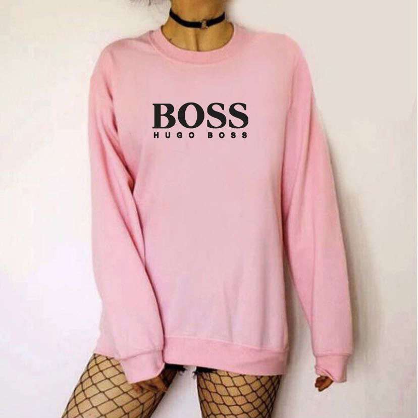 Casual Loose Word print Round neck Long sleeve Sweatshirts