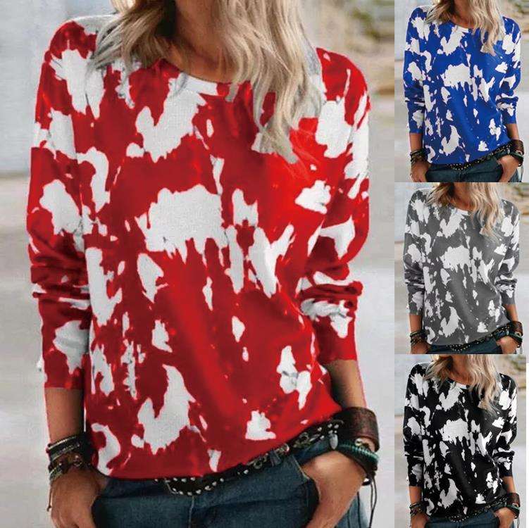 Fashion Casual Print Round neck Long sleeve T-Shirts