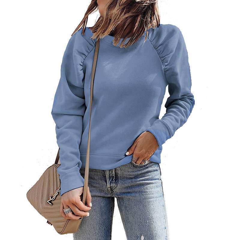 Casual Pure Gored Round neck Long sleeve Sweatshirts