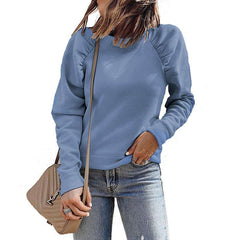 Casual Pure Gored Round neck Long sleeve Sweatshirts