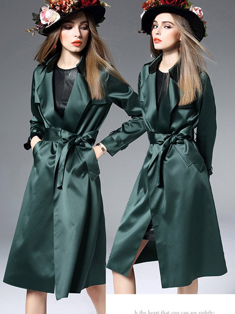 Woman Polyester Customized Material Trench Coats