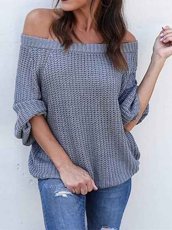 Autumn Winter Off Shoulder Woman Sexy Sweaters