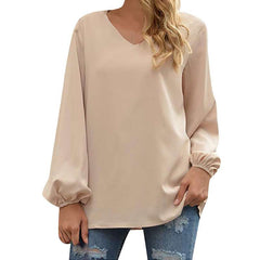 Fashion Pure V neck Long sleeve T-Shirts