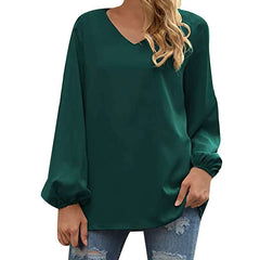 Fashion Pure V neck Long sleeve T-Shirts