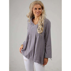 Casual Pure V neck Long sleeve Blouses