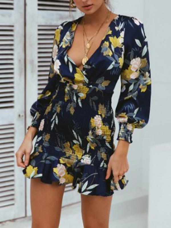 Fashion Chic Women Printed Mini Skater Dresses