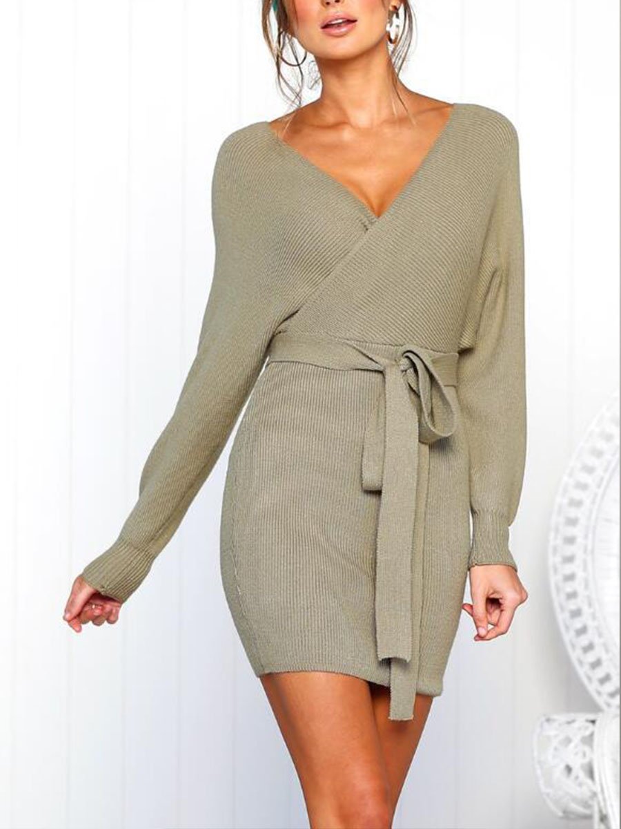 Sexy Long Sleeve Woman Autumn Bodycon Dress