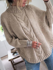 Fashion Little High-Necked Bat Sleeve Sweater