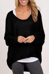 Women Loose Irregular Knit T-Shirts