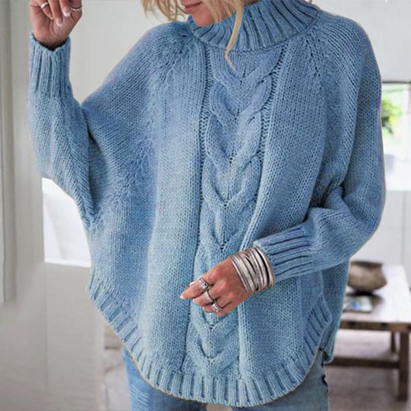 Fashion Little High-Necked Bat Sleeve Sweater