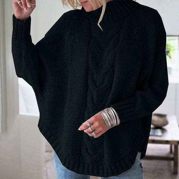 Fashion Little High-Necked Bat Sleeve Sweater