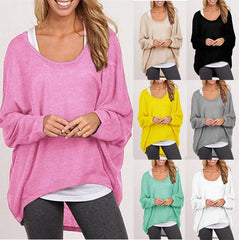 Women Loose Irregular Knit T-Shirts