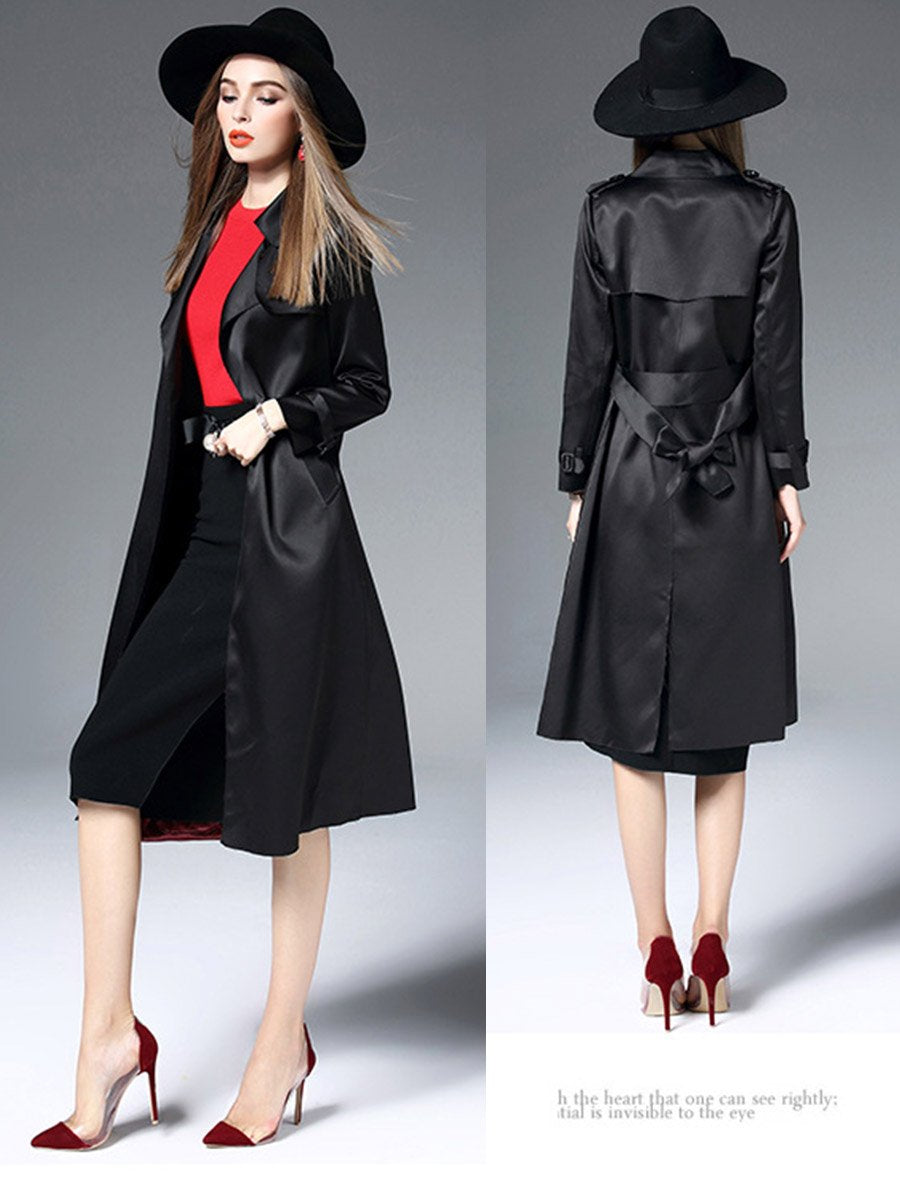 Woman Polyester Customized Material Trench Coats