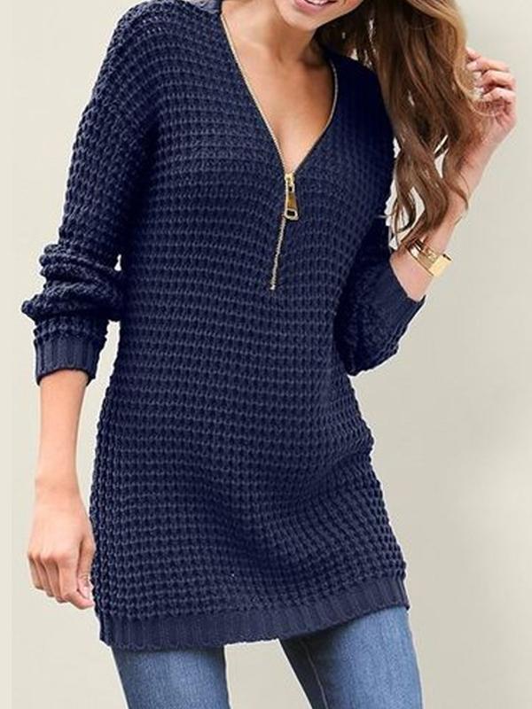 Woman V Neck Sexy Daily Mini Dress Sweater