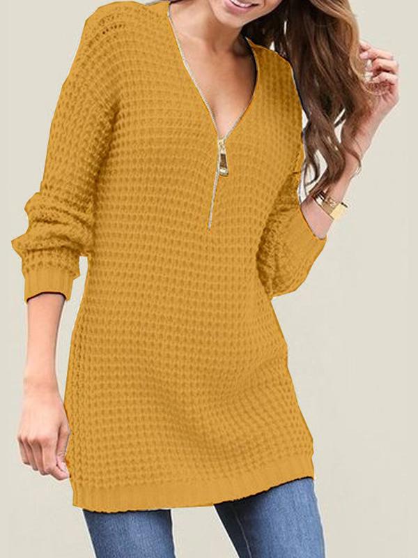 Woman V Neck Sexy Daily Mini Dress Sweater