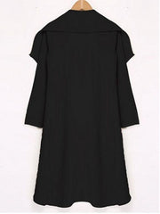Plain Asymmetrical Hems Brilliant Lapel Trench Coats