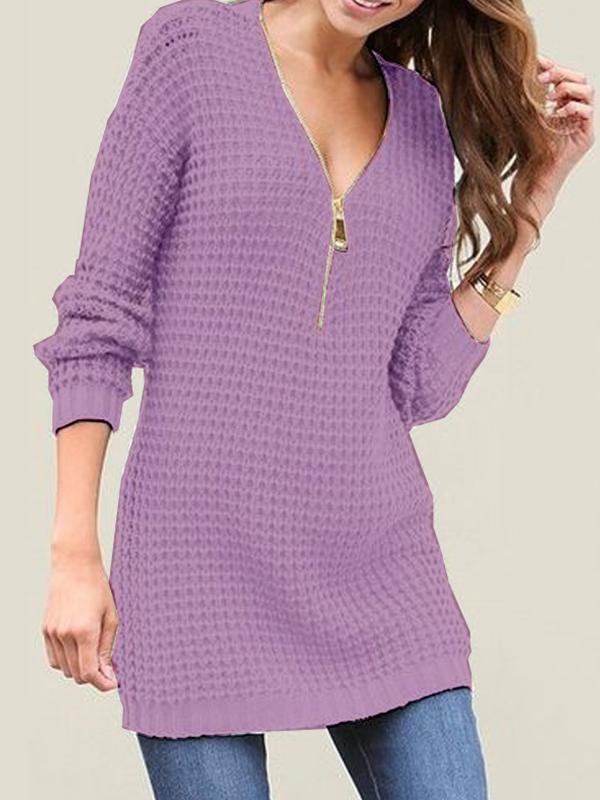 Woman V Neck Sexy Daily Mini Dress Sweater