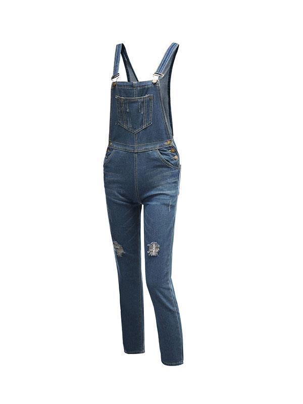 Women casual denim fashion long pants jumpsuits