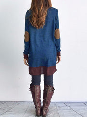 Color Matching Plain Woman Daily Shift Dress