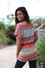 Casual Short sleeve Stripe T-Shirts