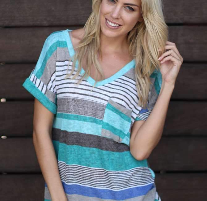 Casual Short sleeve Stripe T-Shirts