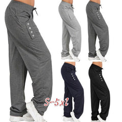 Plain Belted Slacks Casual Loose-fitting Straight Long Pants