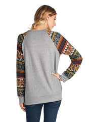 Christmas Deer Print Woman Long Sleeve T-shirts