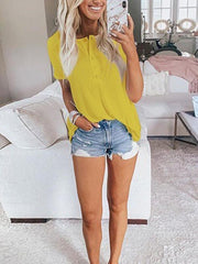 Casual plain summer round neck short sleeve T-shirts